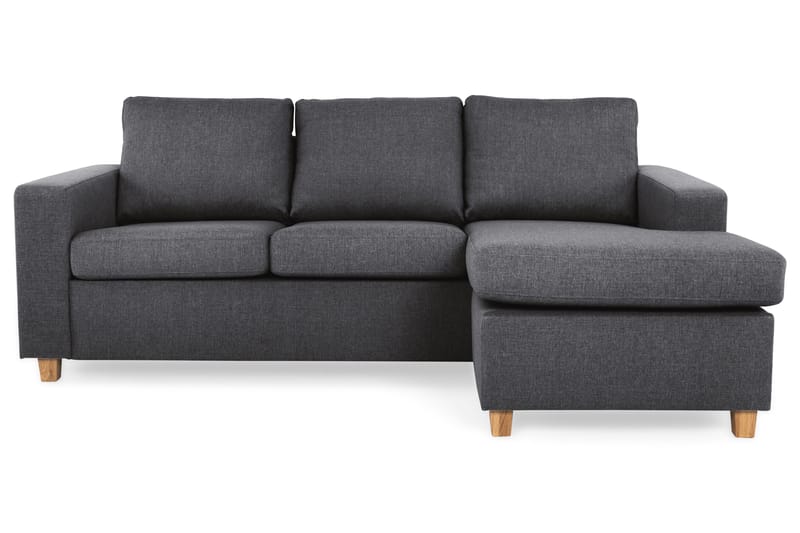 Crazy 3-seters Vendbar L-formet Sjeselongsofa i Stoff - Mørk grå - Møbler - Sofaer - Sofa med sjeselong - 3 seters sofa med divan