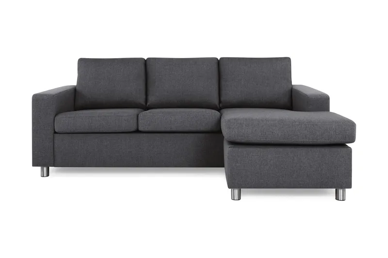 Crazy 3-seters Vendbar L-formet Sjeselongsofa i Stoff - Mørk grå - Møbler - Sofaer - Sofa med sjeselong - 3 seters sofa med divan