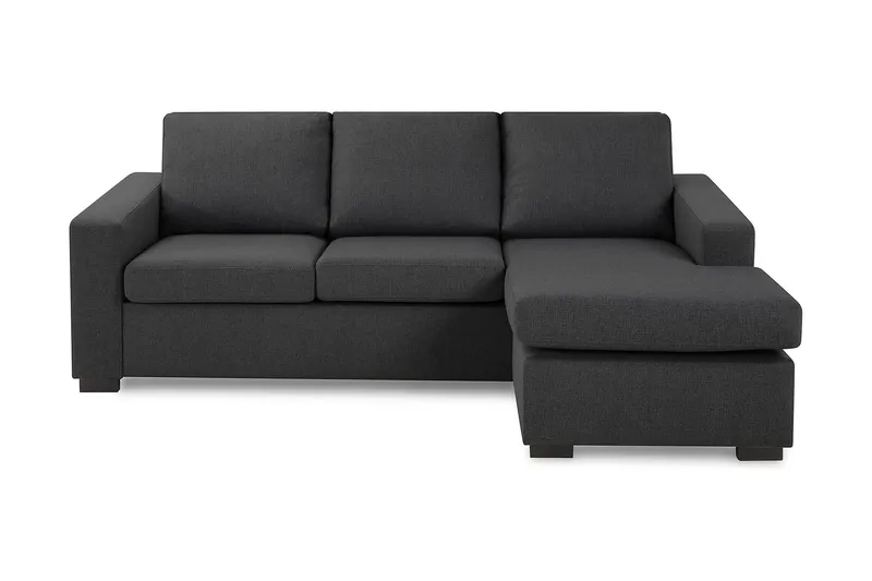 Crazy 3-seters Vendbar L-formet Sjeselongsofa i Stoff - Mørk grå - Møbler - Sofaer - Sofa med sjeselong - 3 seters sofa med divan