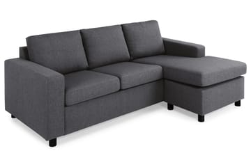 Crazy 3-seters Vendbar L-formet Sjeselongsofa i Stoff - Mørkegrå - Møbler - Sofaer - Sofa med sjeselong