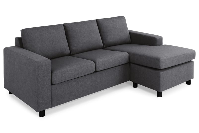 Crazy 3-seters Vendbar L-formet Sjeselongsofa i Stoff - Mørkegrå - Møbler - Sofaer - Sofa med sjeselong
