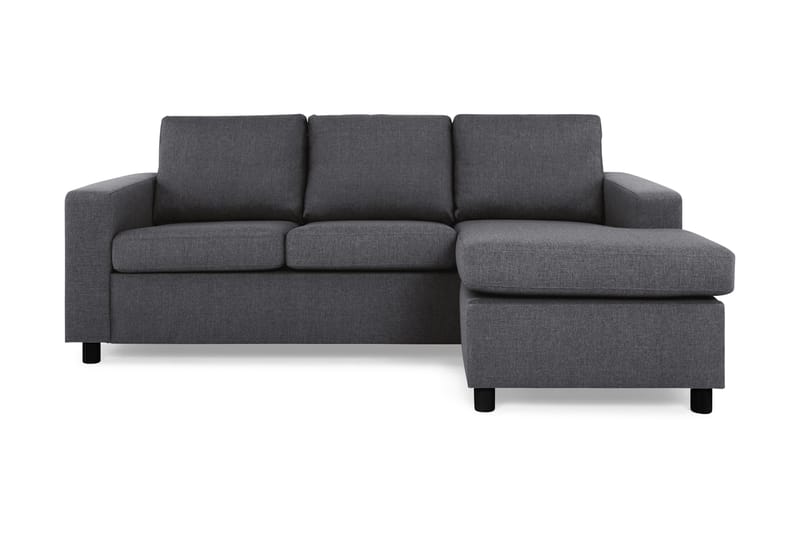 Crazy 3-seters Vendbar L-formet Sjeselongsofa i Stoff - Mørkegrå - Møbler - Sofaer - Sofa med sjeselong