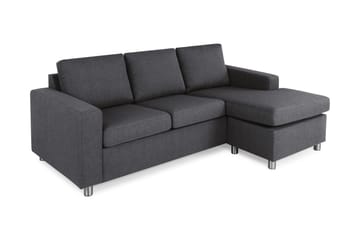 Crazy 3-seters Vendbar L-formet Sjeselongsofa i Stoff - Mørkegrå - Møbler - Sofaer - Sofa med sjeselong