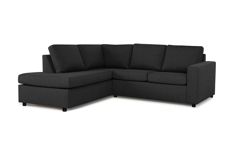 Crazy 3-seters Venstrevendt L-formet Sjeselongsofa i Stoff - Antrasitt - Møbler - Sofaer - Sofa med sjeselong