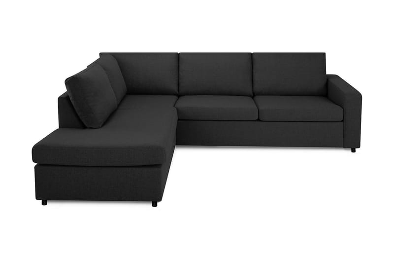 Crazy 3-seters Venstrevendt L-formet Sjeselongsofa i Stoff - Antrasitt - Møbler - Sofaer - Sofa med sjeselong