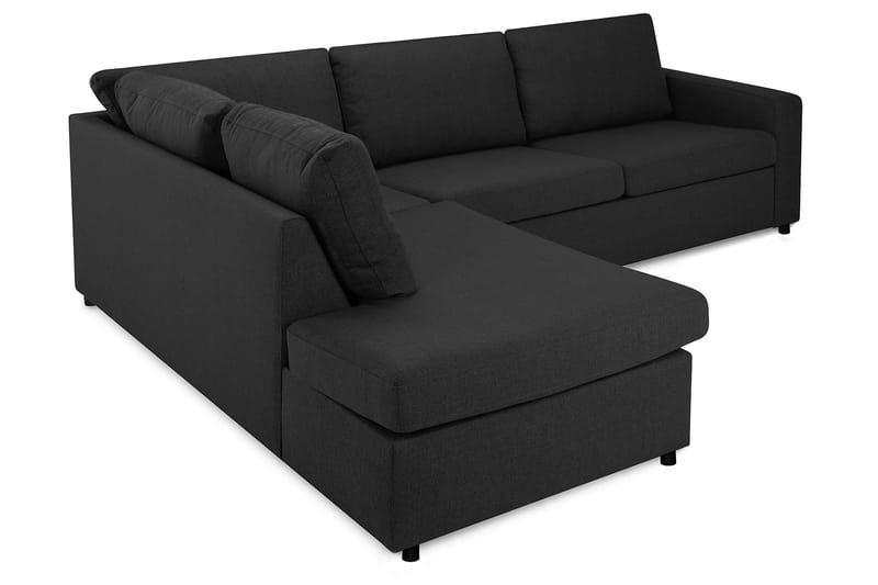Crazy 3-seters Venstrevendt L-formet Sjeselongsofa i Stoff - Antrasitt - Møbler - Sofaer - Sofa med sjeselong