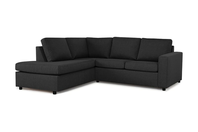 Crazy 3-seters Venstrevendt L-formet Sjeselongsofa i Stoff - Antrasitt - Møbler - Sofaer - Sofa med sjeselong - 2 seters sofa med divan