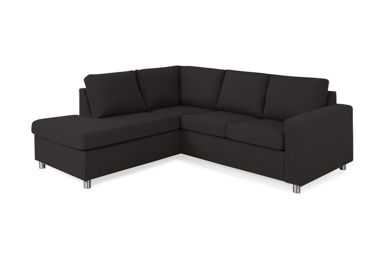 Crazy 3-seters Venstrevendt L-formet Sjeselongsofa i Stoff - Antrasitt - Møbler - Sofaer - Sofa med sjeselong