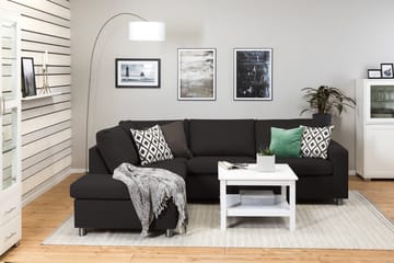 Crazy 3-seters Venstrevendt L-formet Sjeselongsofa i Stoff - Antrasitt - Møbler - Sofaer - Sofa med sjeselong