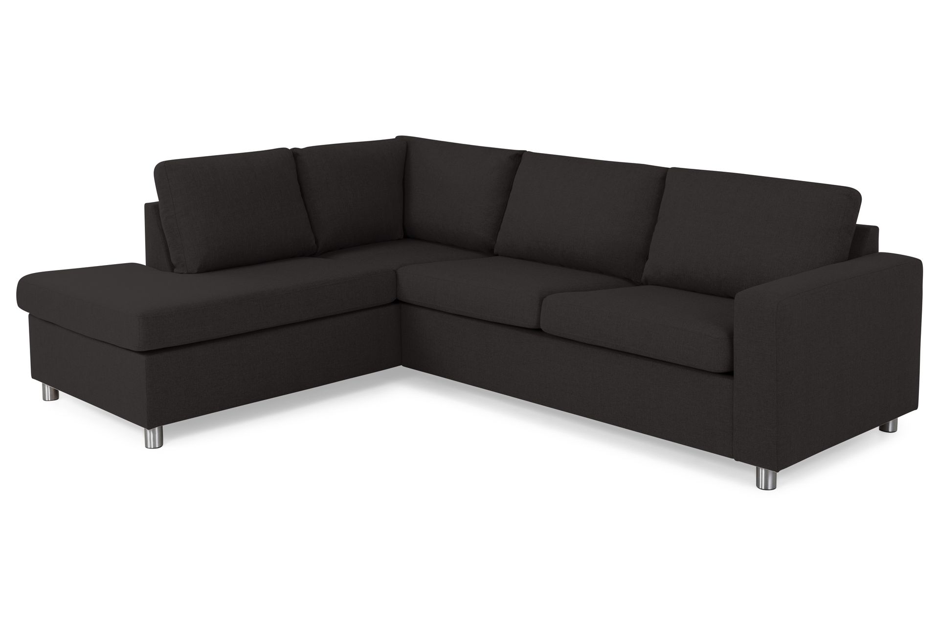 Crazy 3-seters Venstrevendt L-formet Sjeselongsofa i Stoff - Antrasitt - Møbler - Sofaer - Sofa med sjeselong