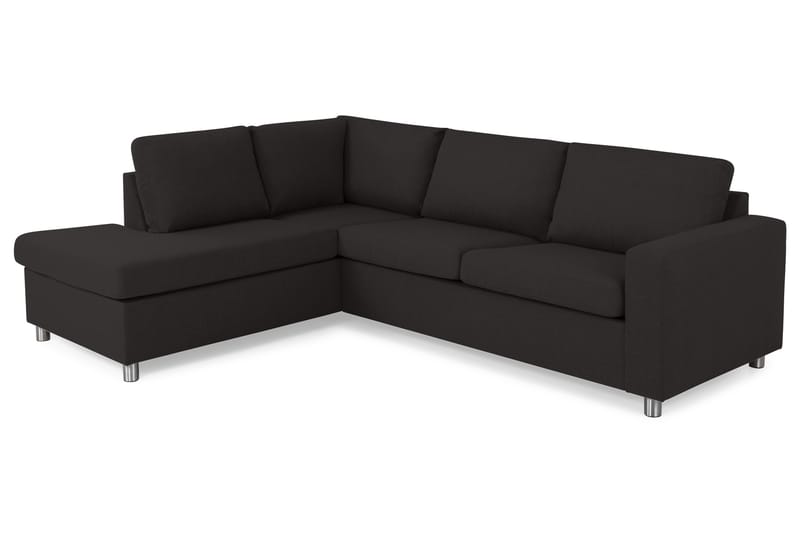 Crazy 3-seters Venstrevendt L-formet Sjeselongsofa i Stoff - Antrasitt - Møbler - Sofaer - Sofa med sjeselong