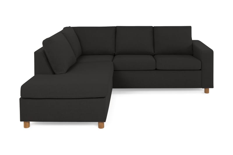 Crazy 3-seters Venstrevendt L-formet Sjeselongsofa i Stoff - Antrasitt - Møbler - Sofaer - Sofa med sjeselong