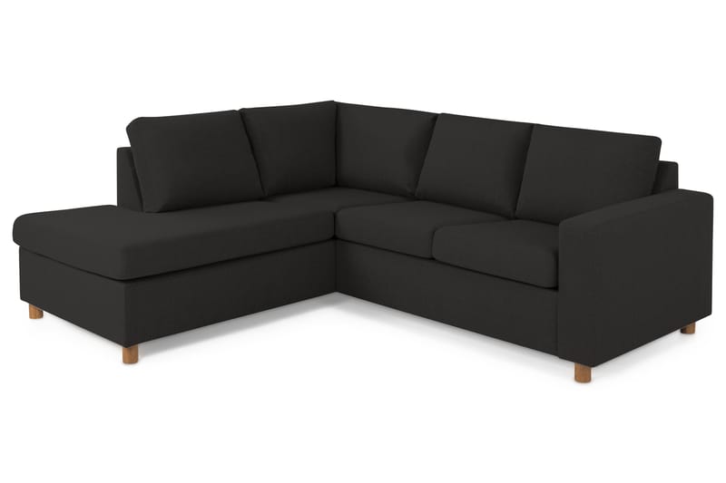 Crazy 3-seters Venstrevendt L-formet Sjeselongsofa i Stoff - Antrasitt - Møbler - Sofaer - Sofa med sjeselong