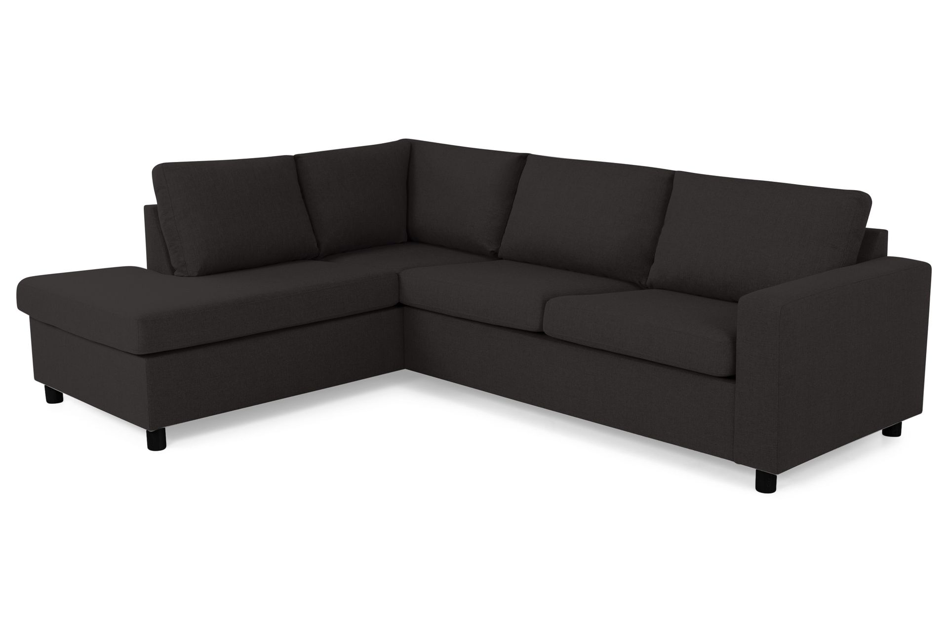 Crazy 3-seters Venstrevendt L-formet Sjeselongsofa i Stoff - Antrasitt - Møbler - Sofaer - Sofa med sjeselong