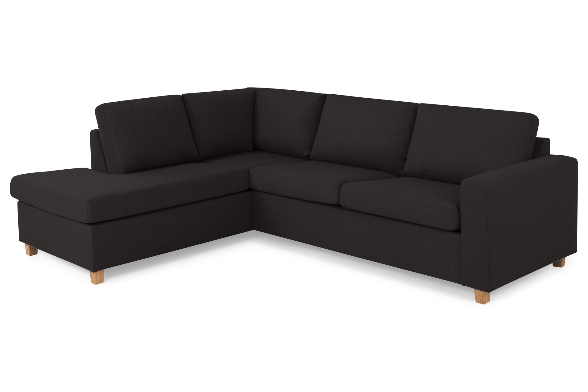 Crazy 3-seters Venstrevendt L-formet Sjeselongsofa i Stoff - Antrasitt - Møbler - Sofaer - Sofa med sjeselong