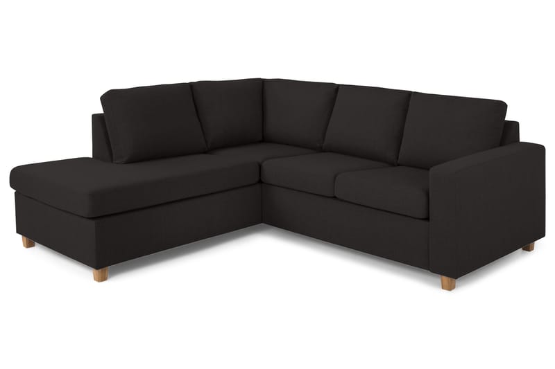 Crazy 3-seters Venstrevendt L-formet Sjeselongsofa i Stoff - Antrasitt - Møbler - Sofaer - Sofa med sjeselong
