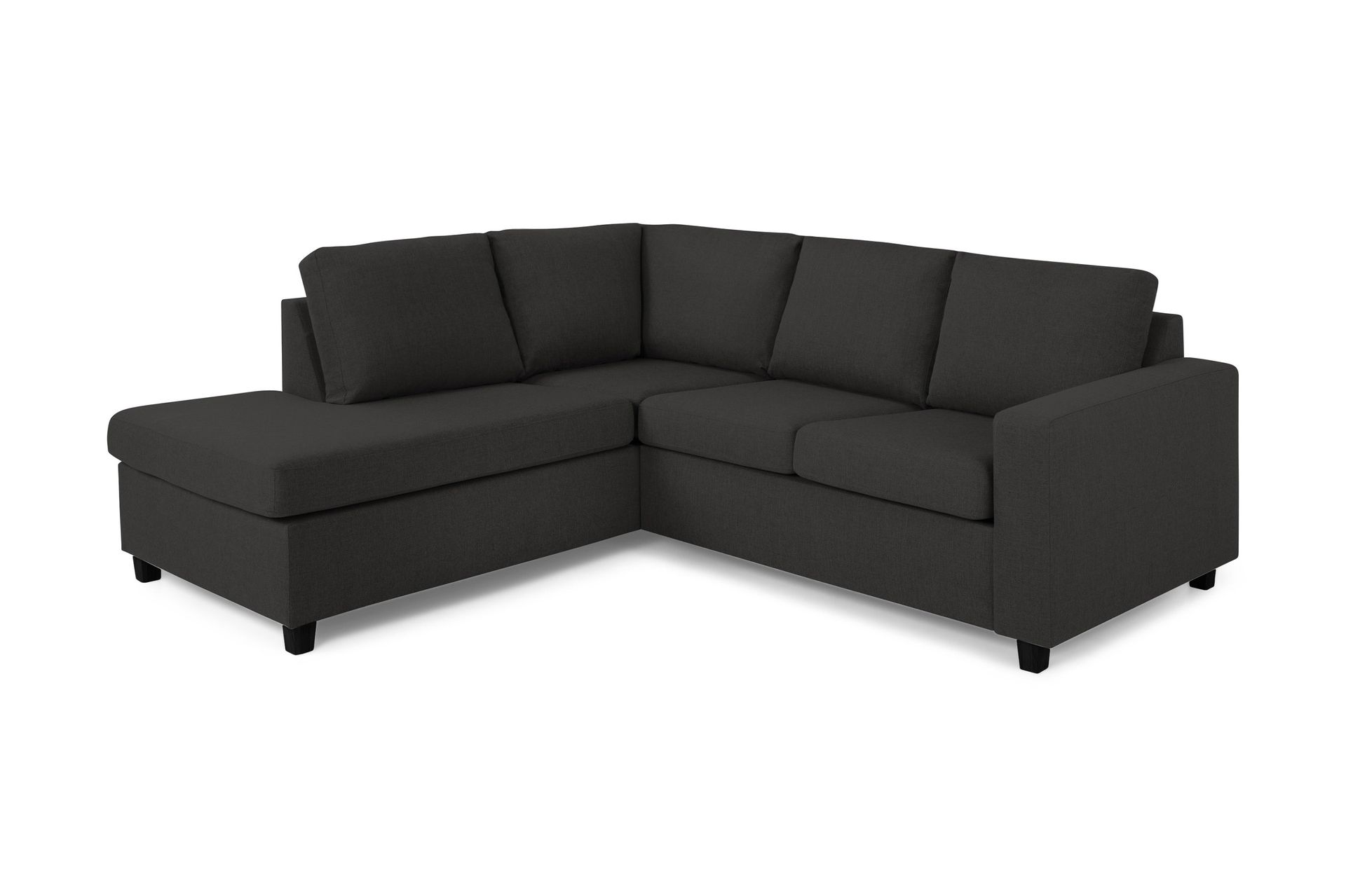 Crazy 3-seters Venstrevendt L-formet Sjeselongsofa i Stoff - Antrasitt - Møbler - Sofaer - Sofa med sjeselong