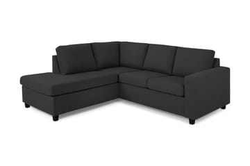 Crazy 3-seters Venstrevendt L-formet Sjeselongsofa i Stoff - Antrasitt - Møbler - Sofaer - Sofa med sjeselong