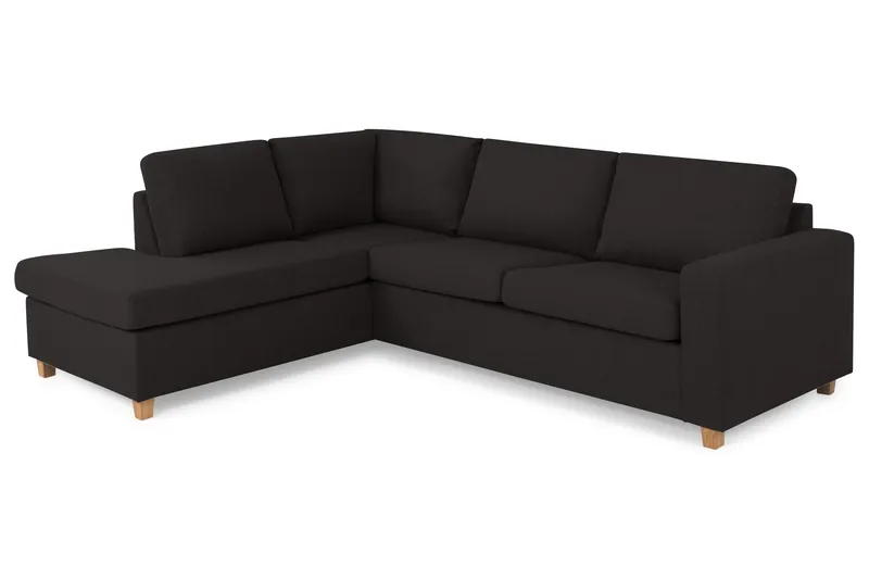 Crazy 3-seters Venstrevendt L-formet Sjeselongsofa i Stoff - Antrasitt - Møbler - Sofaer - Sofa med sjeselong - 3 seters sofa med divan