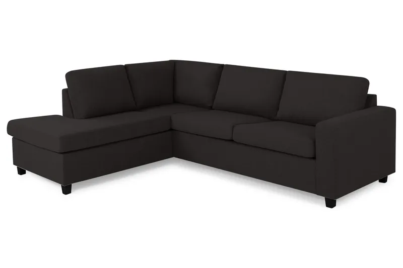 Crazy 3-seters Venstrevendt L-formet Sjeselongsofa i Stoff - Antrasitt - Møbler - Sofaer - Sofa med sjeselong - 3 seters sofa med divan