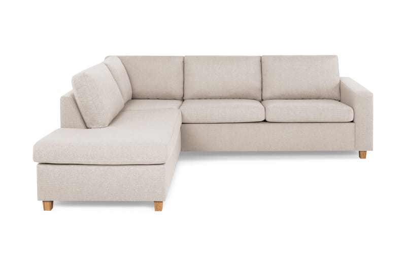 Crazy 3-seters Venstrevendt L-formet Sjeselongsofa i Stoff - Beige - Møbler - Sofaer - Sofa med sjeselong - 3 seters sofa med divan