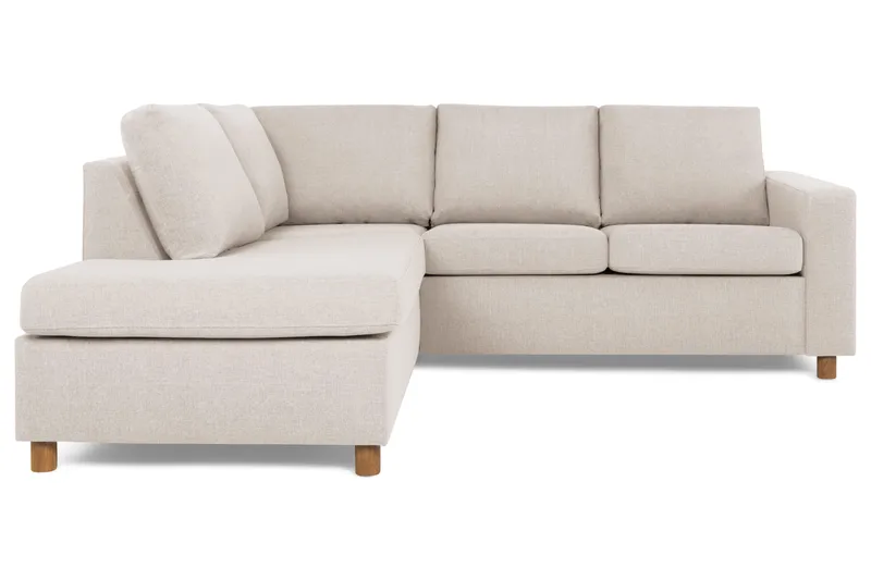 Crazy 3-seters Venstrevendt L-formet Sjeselongsofa i Stoff - Beige - Møbler - Sofaer - Sofa med sjeselong - 2 seters sofa med divan
