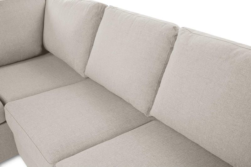 Crazy 3-seters Venstrevendt L-formet Sjeselongsofa i Stoff - Beige - Møbler - Sofaer - Sofa med sjeselong - 2 seters sofa med divan