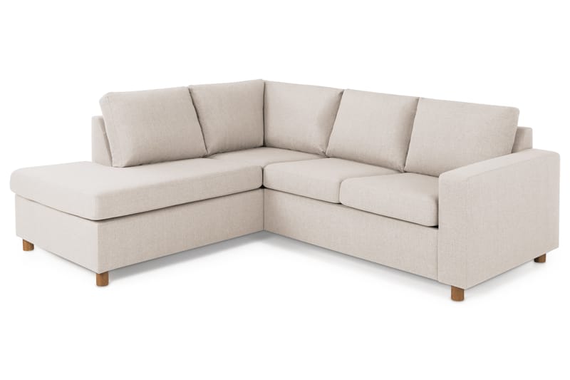 Crazy 3-seters Venstrevendt L-formet Sjeselongsofa i Stoff - Beige - Møbler - Sofaer - Sofa med sjeselong