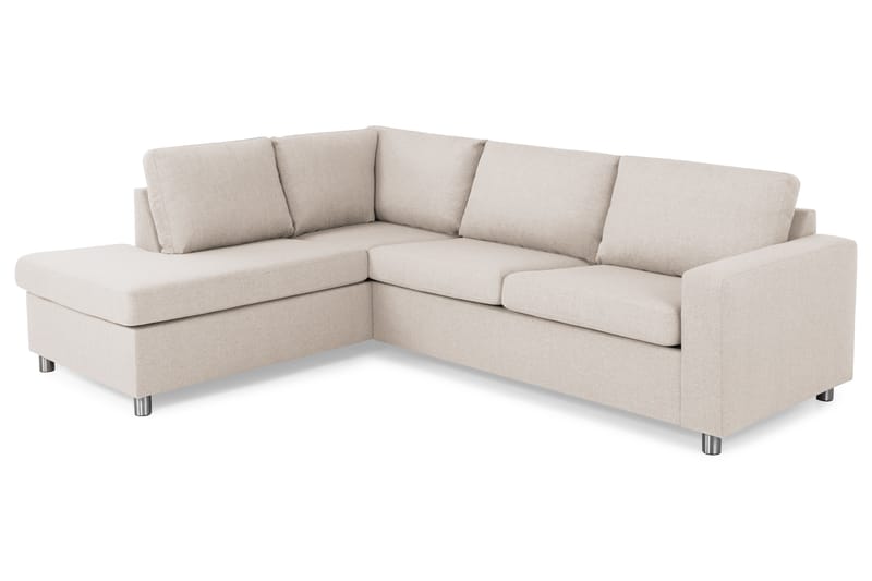 Crazy 3-seters Venstrevendt L-formet Sjeselongsofa i Stoff - Beige - Møbler - Sofaer - Sofa med sjeselong