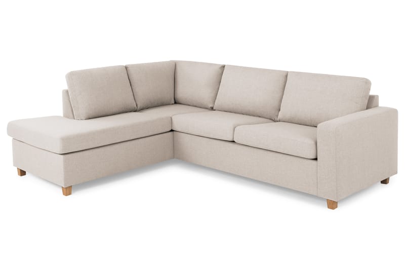 Crazy 3-seters Venstrevendt L-formet Sjeselongsofa i Stoff - Beige - Møbler - Sofaer - Sofa med sjeselong
