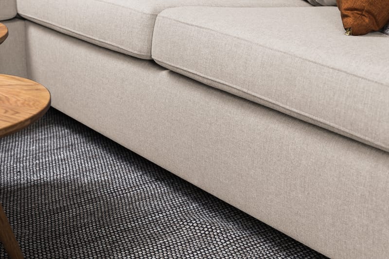 Crazy 3-seters Venstrevendt L-formet Sjeselongsofa i Stoff - Beige - Møbler - Sofaer - Sofa med sjeselong