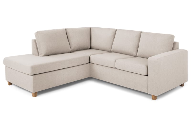 Crazy 3-seters Venstrevendt L-formet Sjeselongsofa i Stoff - Beige - Møbler - Sofaer - Sofa med sjeselong