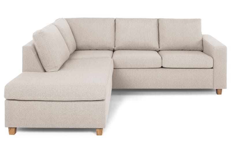 Crazy 3-seters Venstrevendt L-formet Sjeselongsofa i Stoff - Beige - Møbler - Sofaer - Sofa med sjeselong