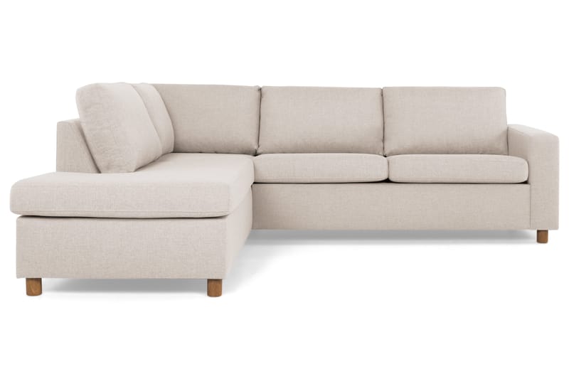 Crazy 3-seters Venstrevendt L-formet Sjeselongsofa i Stoff - Beige - Møbler - Sofaer - Sofa med sjeselong - 3 seters sofa med divan