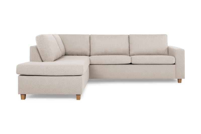 Crazy 3-seters Venstrevendt L-formet Sjeselongsofa i Stoff - Beige - Møbler - Sofaer - Sofa med sjeselong - 3 seters sofa med divan