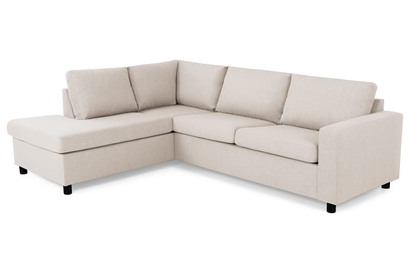 Crazy 3-seters Venstrevendt L-formet Sjeselongsofa i Stoff - Beige - Møbler - Sofaer - Sofa med sjeselong
