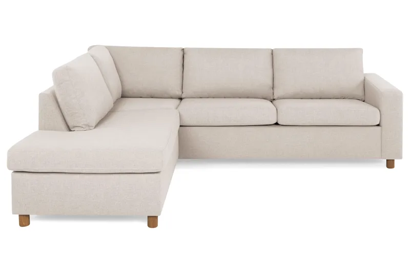 Crazy 3-seters Venstrevendt L-formet Sjeselongsofa i Stoff - Beige - Møbler - Sofaer - Sofa med sjeselong - 3 seters sofa med divan