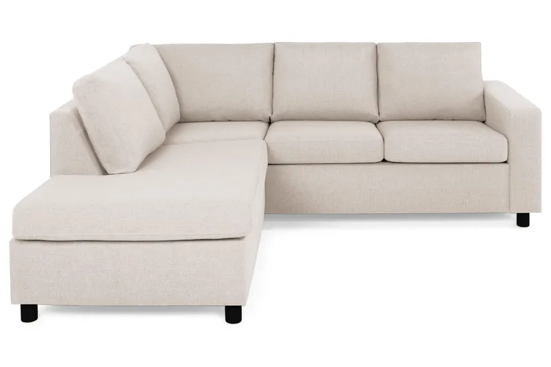 Crazy 3-seters Venstrevendt L-formet Sjeselongsofa i Stoff - Beige - Møbler - Sofaer - Sofa med sjeselong - 2 seters sofa med divan