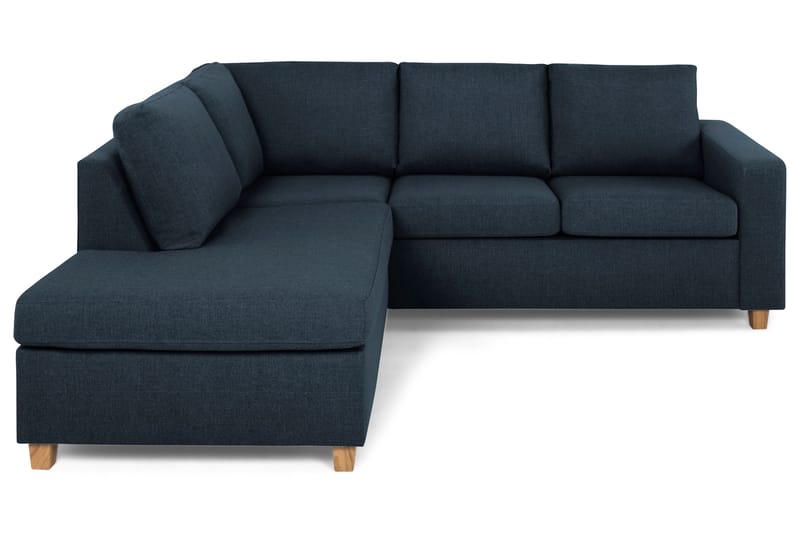 Crazy 3-seters Venstrevendt L-formet Sjeselongsofa i Stoff - Blå - Møbler - Sofaer - Sofa med sjeselong