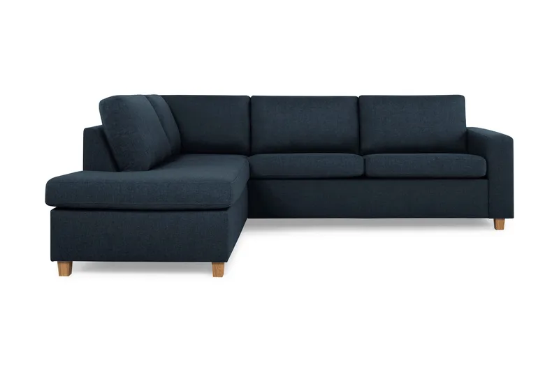 Crazy 3-seters Venstrevendt L-formet Sjeselongsofa i Stoff - Blå - Møbler - Sofaer - Sofa med sjeselong