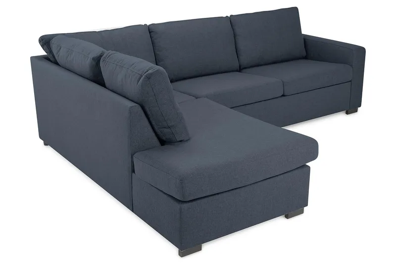 Crazy 3-seters Venstrevendt L-formet Sjeselongsofa i Stoff - Blå - Møbler - Sofaer - Sofa med sjeselong