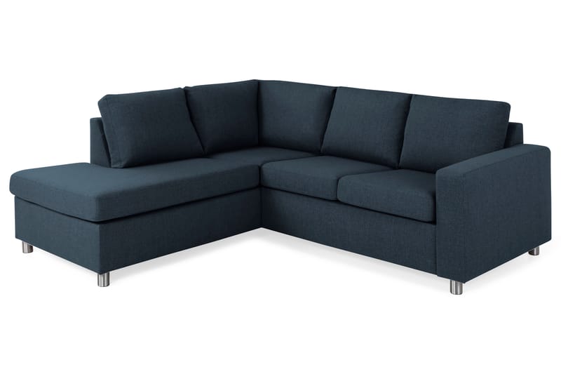 Crazy 3-seters Venstrevendt L-formet Sjeselongsofa i Stoff - Blå - Møbler - Sofaer - Sofa med sjeselong