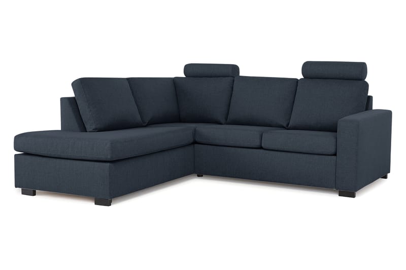 Crazy 3-seters Venstrevendt L-formet Sjeselongsofa i Stoff - Blå - Møbler - Sofaer - Sofa med sjeselong