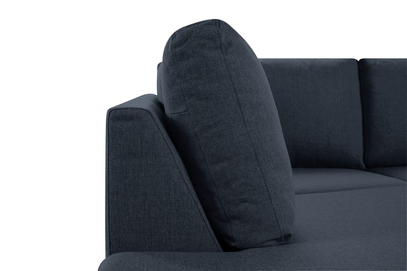 Crazy 3-seters Venstrevendt L-formet Sjeselongsofa i Stoff - Blå - Møbler - Sofaer - Sofa med sjeselong