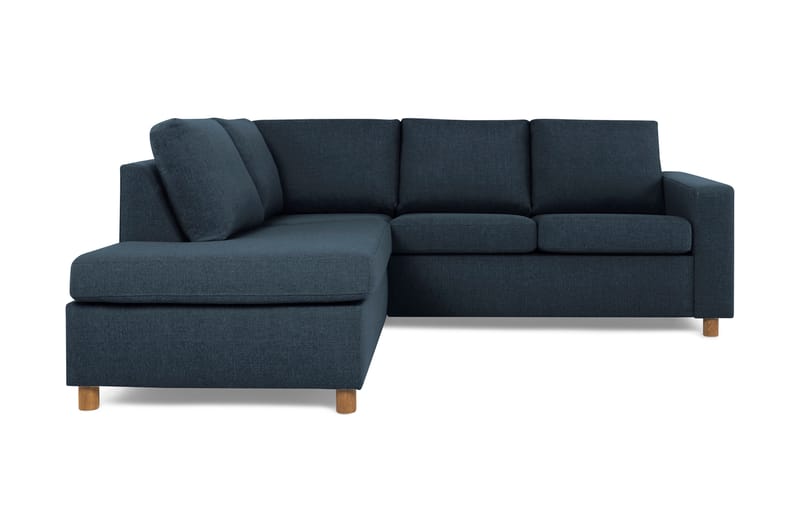 Crazy 3-seters Venstrevendt L-formet Sjeselongsofa i Stoff - Blå - Møbler - Sofaer - Sofa med sjeselong