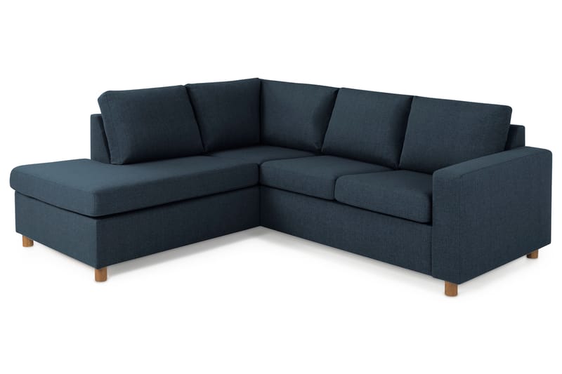 Crazy 3-seters Venstrevendt L-formet Sjeselongsofa i Stoff - Blå - Møbler - Sofaer - Sofa med sjeselong