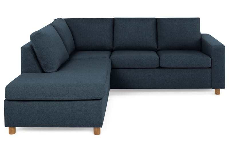 Crazy 3-seters Venstrevendt L-formet Sjeselongsofa i Stoff - Blå - Møbler - Sofaer - Sofa med sjeselong