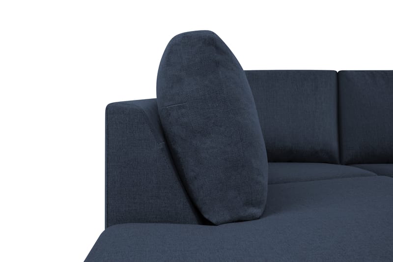 Crazy 3-seters Venstrevendt L-formet Sjeselongsofa i Stoff - Blå - Møbler - Sofaer - Sofa med sjeselong