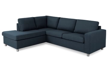 Crazy 3-seters Venstrevendt L-formet Sjeselongsofa i Stoff - Blå - Møbler - Sofaer - Sofa med sjeselong