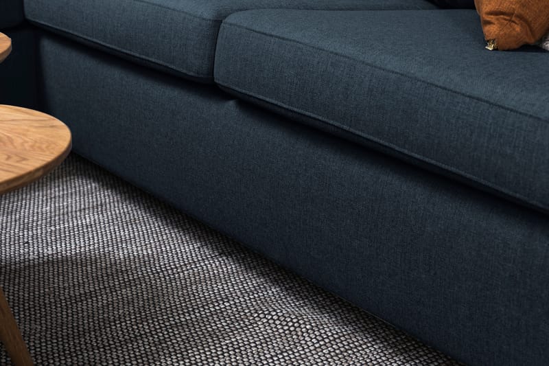 Crazy 3-seters Venstrevendt L-formet Sjeselongsofa i Stoff - Blå - Møbler - Sofaer - Sofa med sjeselong